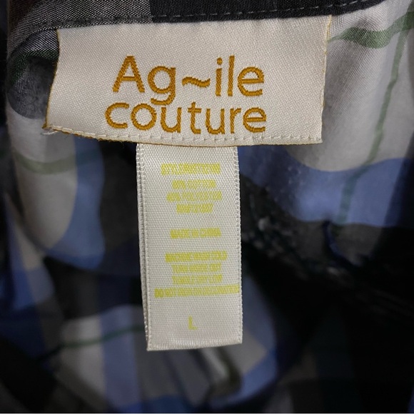 Ag~ileCouture Men’s Embroidered Plaid Tejano Western Style Shirt - Picture 3 of 5